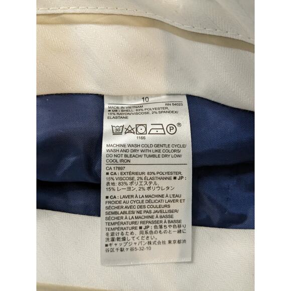 Banana Republic Ryan Plaid Pants 10 Gray White Straight Leg Office Trouser Dress - Picture 6 of 11